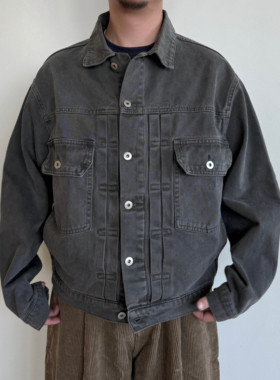 Anniehall24fw type2 denim jacket 水洗灰定制蜡染做旧牛仔夹克