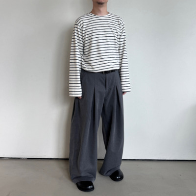 磨毛混纺垂感透气抗皱斜纹西裤