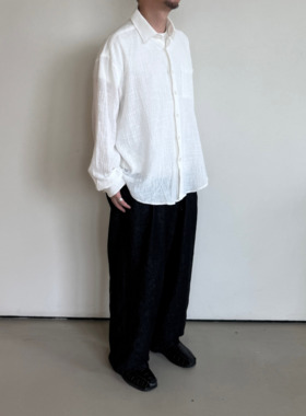 Anniehall25ss textured shirt仿棉麻竹节肌理感长袖衬衫