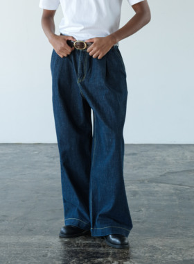 Anniehall24fw washed indigo jeans靛蓝原色牛仔裤一次水洗复古