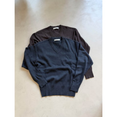 Anniehall25fw v-neck sweater羊毛桑蚕丝气质老钱复古v领毛衣