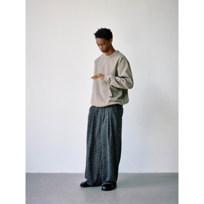 老钱风雪花肌理宽松抗皱垂感西裤