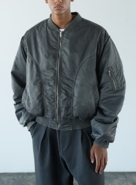 Anniehall24fw MA-1 flight jacket水洗做旧染色复古飞行夹克MA1