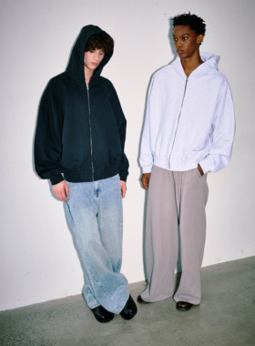 Anniehall25fw 氛围神器大廓形蝙蝠袖短宽拉链连帽卫衣