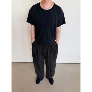 Anniehall26ss「时装裁剪 大领口 亚麻」慵懒松弛大领口水洗短袖