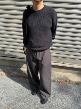 Anniehall25fw 抗皱免烫硬挺3d复合面料锥形西裤立体裁剪