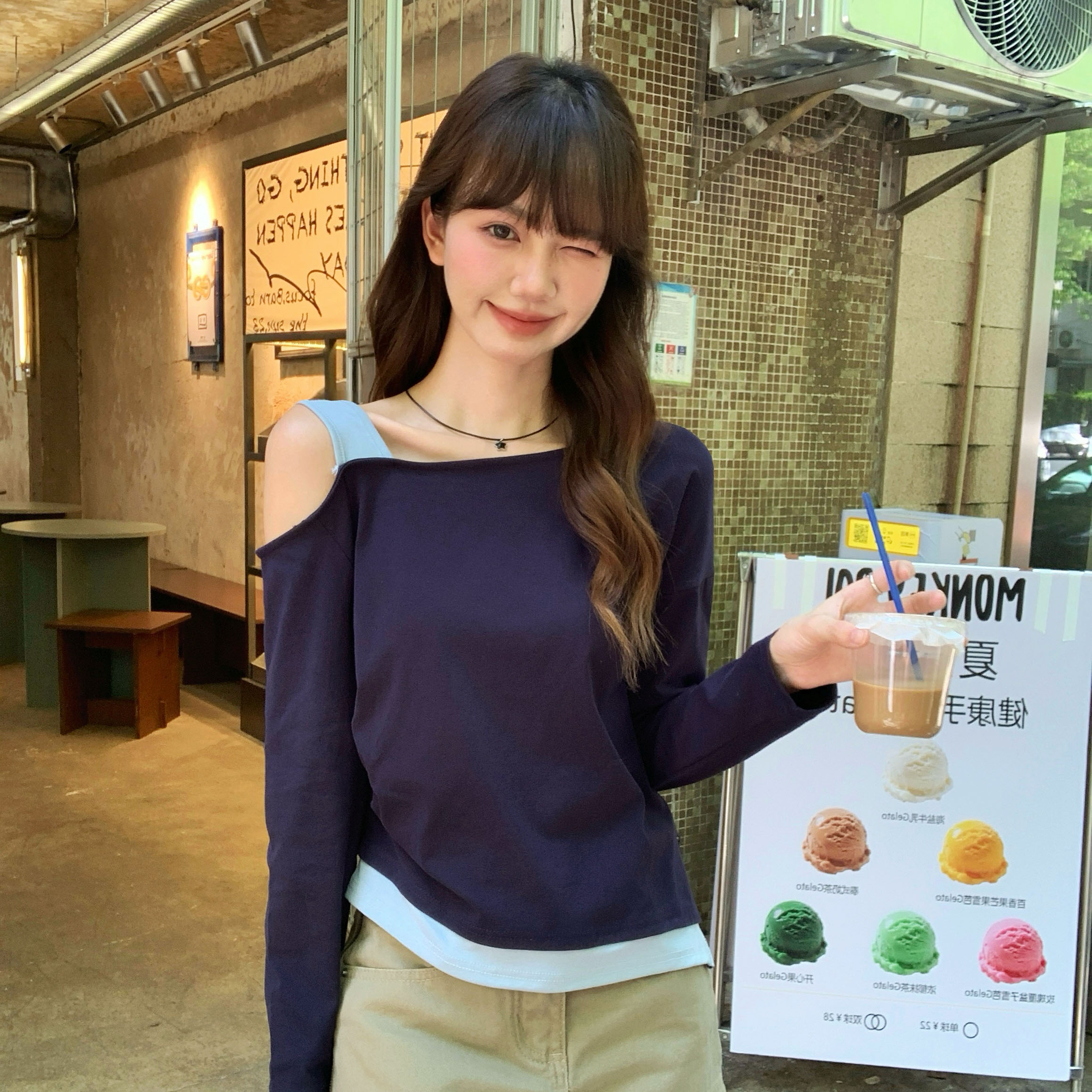 秋季长袖哺乳衣纯棉T恤上衣