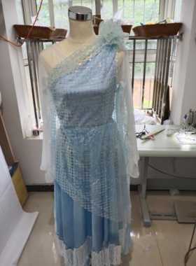 精品制作聊斋志异之小谢同款类似蓝色古装女汉服裙cos服装包邮