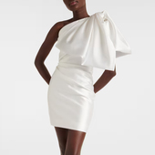 年会晚礼服裙派对生日宴会 高级质感短款 时尚 蝴蝶结小礼服2024新款