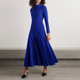 年会小礼服宴会连衣裙女 2024新款 蓝色妈妈装 中长裙高级质感秋冬季