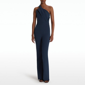 个性 宴会派对连体裤 妈妈装 气质长款 子女 时尚 藏青色晚礼服2024新款