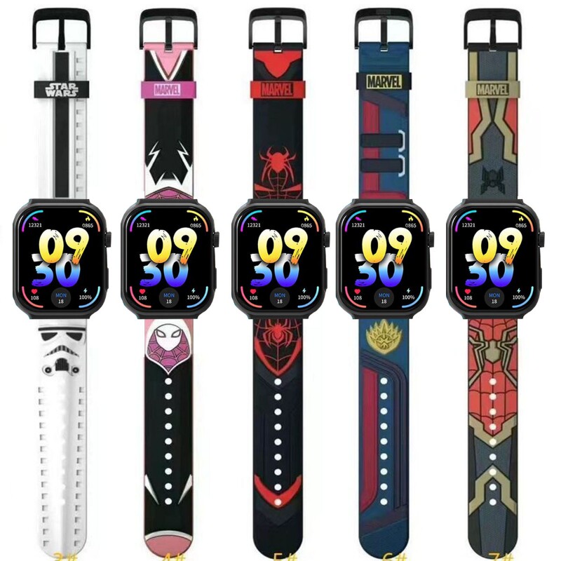 适用联想 Lenovo watch Fit101/102运动A5/A6手表带硅胶漫威腕带