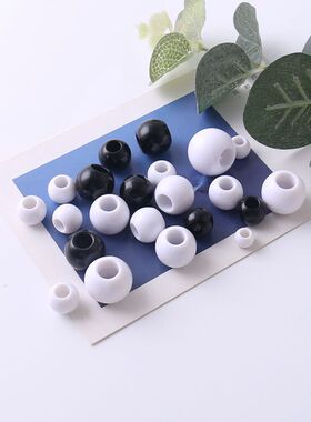 8mm-20mm黑色/白色大孔珠
