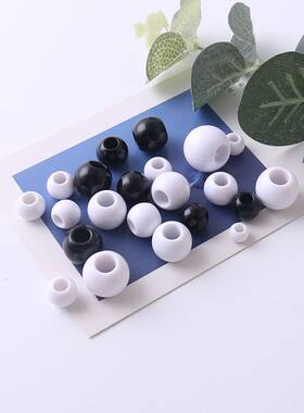 8mm-20mm黑色/白色大孔珠