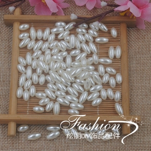 diy手工串珠配件服装材料ABS仿珍珠米珠橄榄珠长形珠塑料散珠珠子
