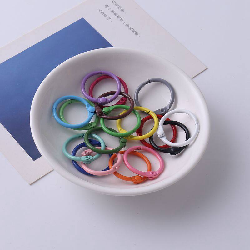 diy饰品配件25mm彩色钥匙圈喷漆开口圈异形圈活动圈卡圈活页圈