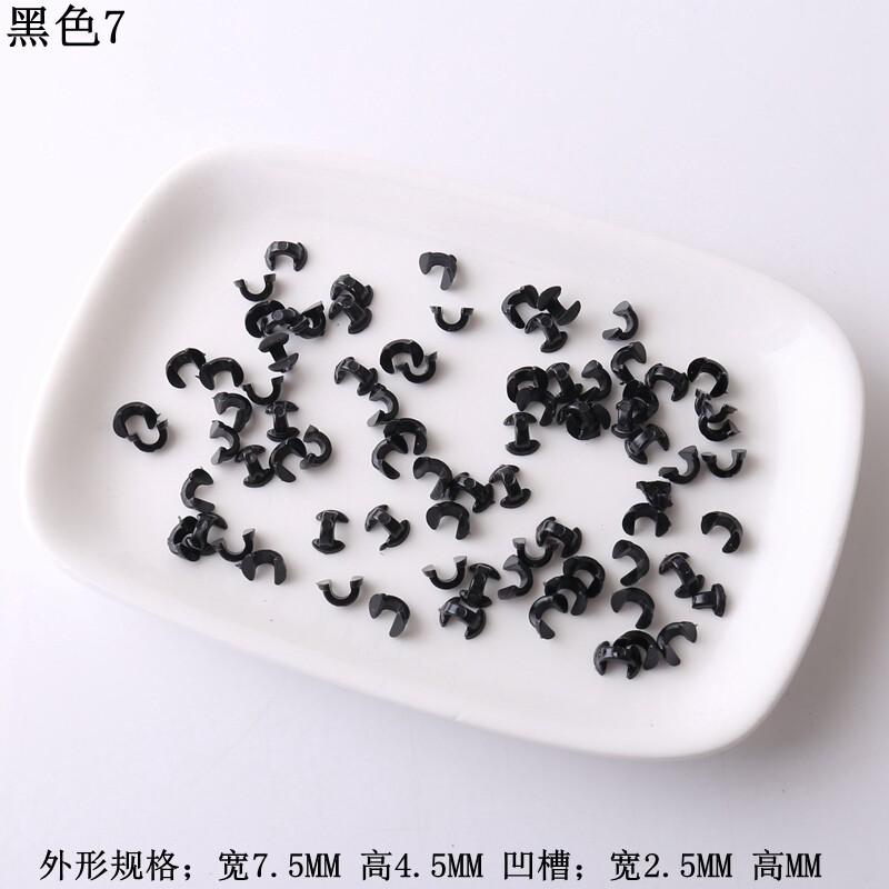 U-SHAPED HAIR ROPE BUCKLE BLACK TRANSPARENT LEATHER BAND BUCKLE HANDMADE DIY HAIR ACCESSORIES HEADWEAR ACCESSORIES HEAD CORD BUCKLE HAIR TIE BUCKLE