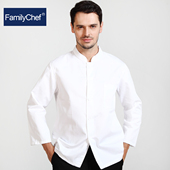 短袖 厨师服长袖 厨师秋季 厚制服单排扣涤棉男士 工作服女 纯白秋冬装