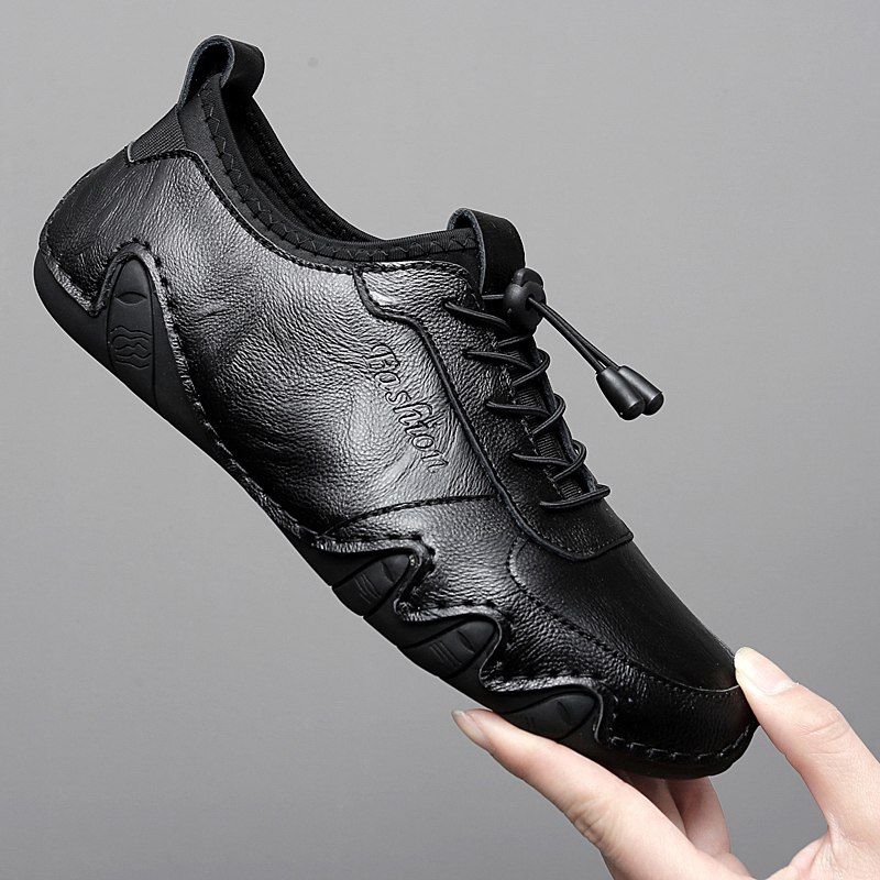 保罗艾步森男鞋男士休闲皮鞋真皮软底豆豆鞋透气懒人驾车鞋子男潮