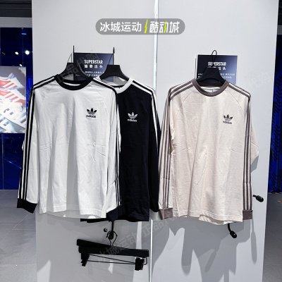阿迪达斯三叶草男子复古长袖T恤