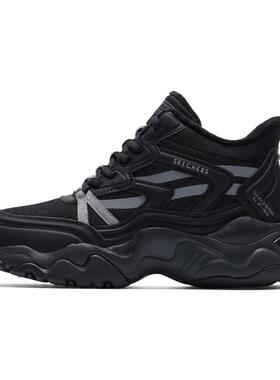 斯凯奇女子25年冬款运动加绒高帮厚底闪穿老爹鞋169080-PKLV-NTBR