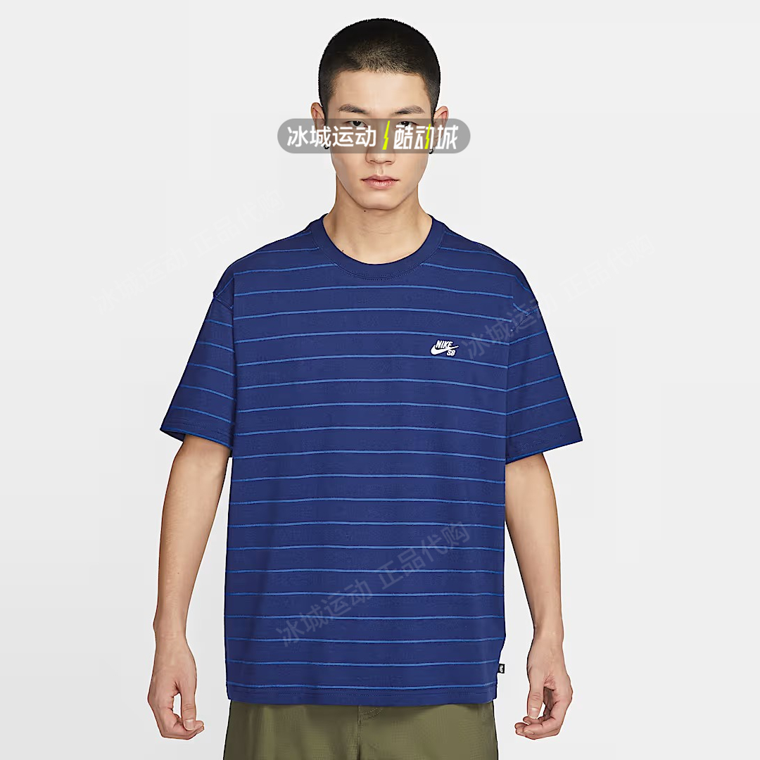 耐克男运动休闲条纹短袖T恤