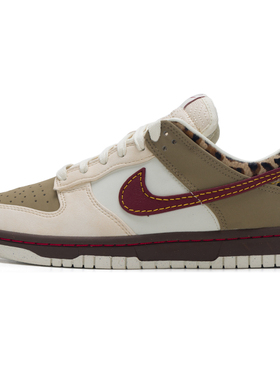 Nike/耐克女子25年新款DUNK LOW拼接豹纹复古低帮板鞋 IM6687-262