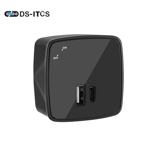 德珅电力轨道二代标准版USB壁挂移动适配器插座PC边框性价比高