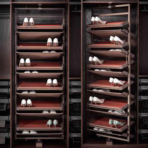 苏柏瑞（云端系列）旋转鞋架120801家用衣橱衣帽间360度推拉收纳