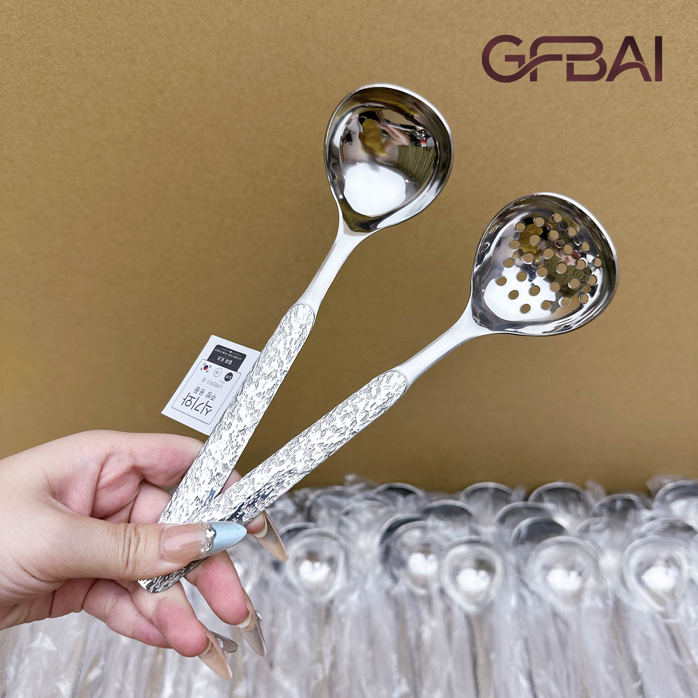 304不锈钢汤勺漏勺火锅盛汤套装