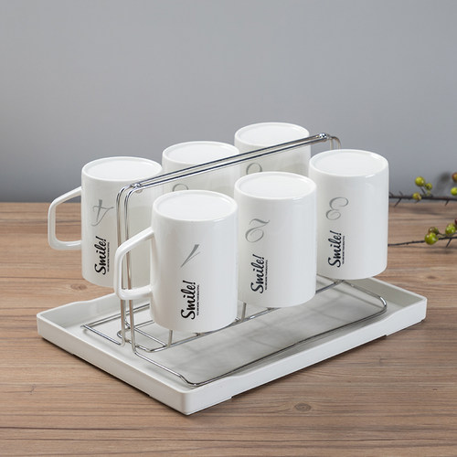 客厅水杯套装托盘陶瓷耐用高温