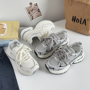 爆款增高老爹鞋女款2025新款春夏季银色休闲百搭爆款运动鞋F2421
