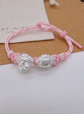 足银999花嫁小羊纯银piano配件可爱萌物少女心手链送闺蜜女友礼物