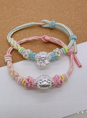 足银999花嫁小羊纯银piano配件可爱萌物少女心手链送闺蜜女友礼物