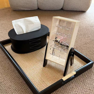 高级感亚克力桌面收纳盒多层透明护肤品化妆用品收纳架口红展示架