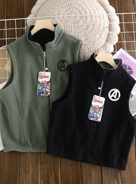 241104儿童奥粒绒马甲男女童秋冬新款颗粒绒坎肩摇粒绒抓绒