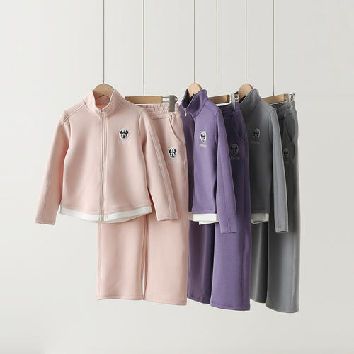 HD1HT093品牌春季新品女童立领休闲套装