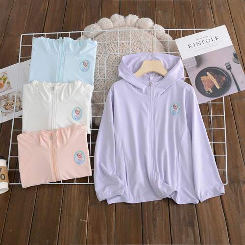 品牌童装LX82181公主防晒衣速干连帽防紫外线女孩皮肤衣外套