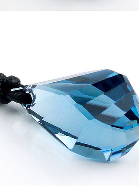 【亏本清仓】大号正品无暇全新奥地利进口水晶吊坠金蓝色送挂绳
