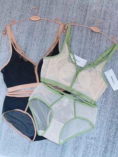 和美内衣新款追梦性感套装文胸内裤无钢圈超薄透气兔耳杯大胸显小