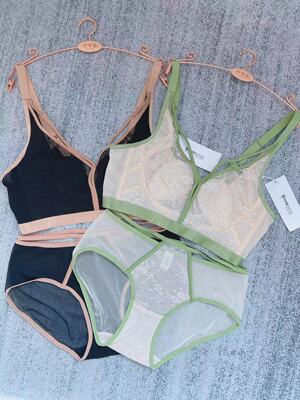 和沐美家性感文胸套装无钢圈蕾丝