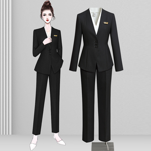 酒店管理职业装套装女春秋款西装高端气质行政工装金店销售工作服