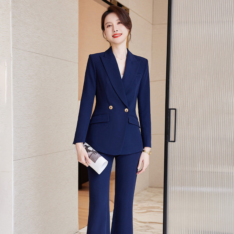 诗璐雅正装女职业套装2025年秋冬高级感阔腿裤西装两件套御姐气质