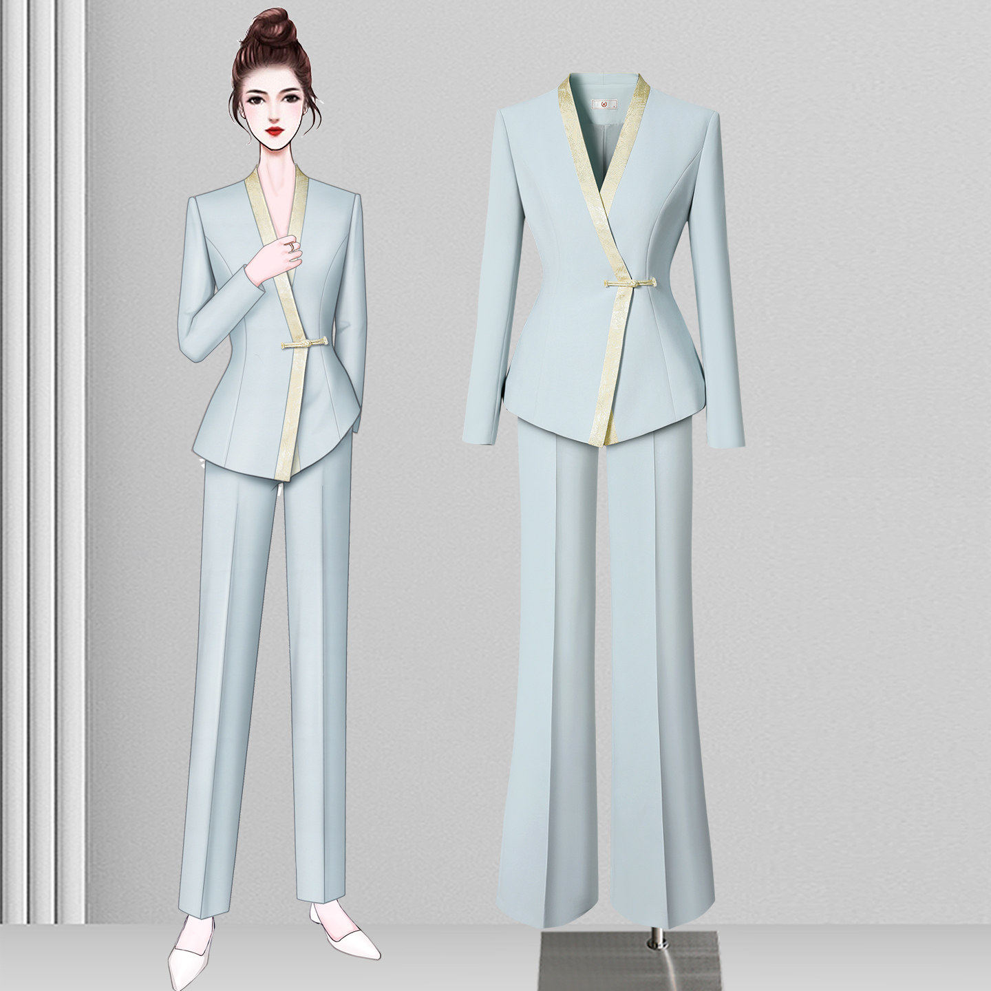 美容师职业套装女新中式西装制服茶楼养生会所医美高端气质工作服