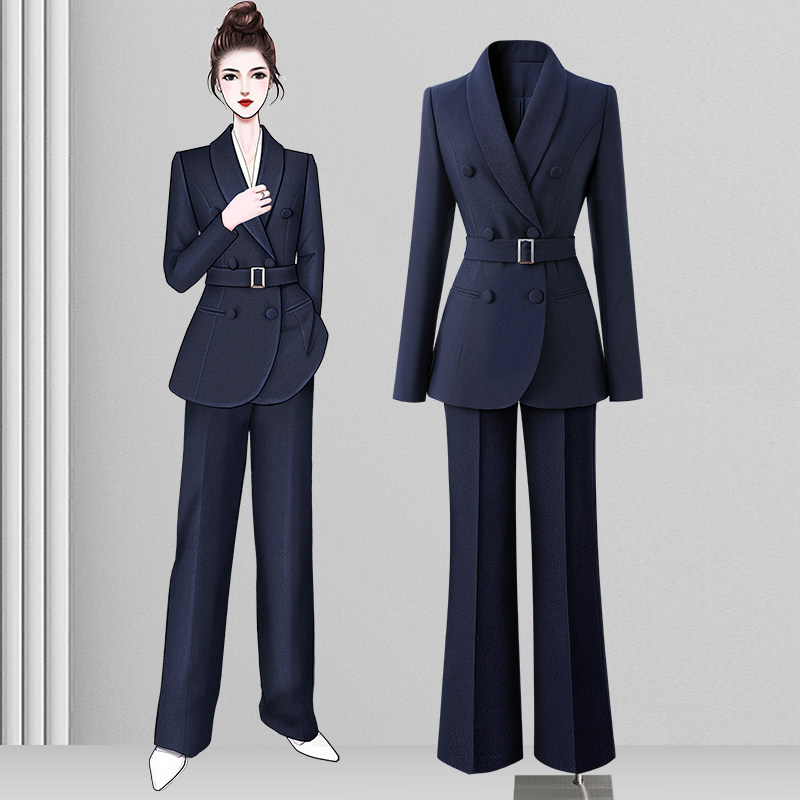 收腰西装套装女阔腿裤2025秋季新款正式场合高端通勤职业西服正装