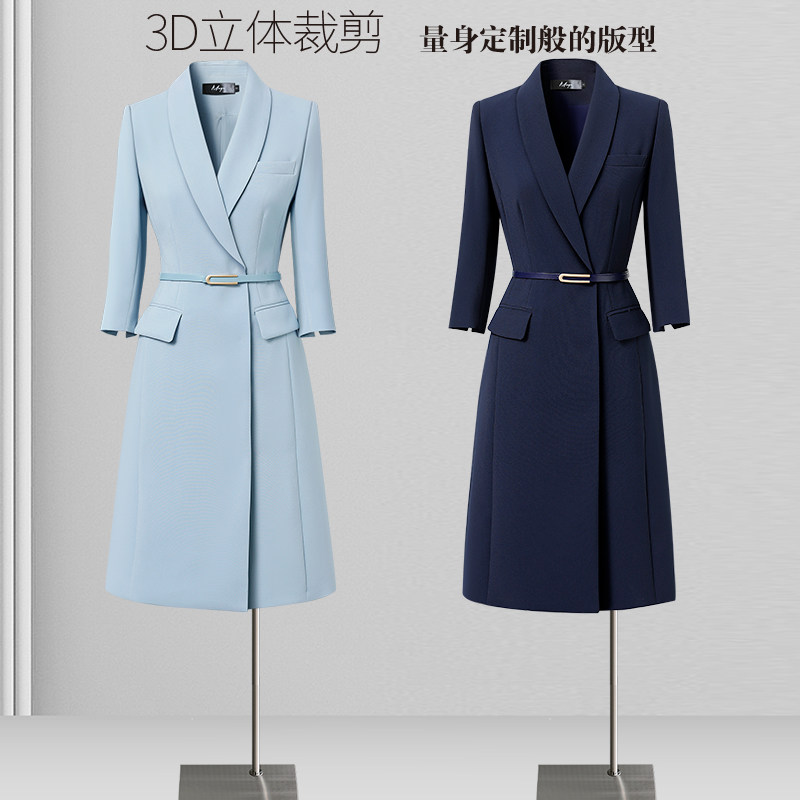 职业连衣裙女春夏时尚气质通勤导购前台工装高端医美美容师工作服