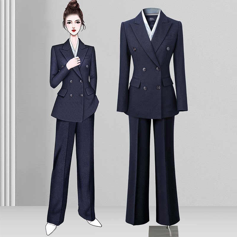西装套装女2025新款春秋时尚气质高端职业西服外套阔腿裤通勤正装