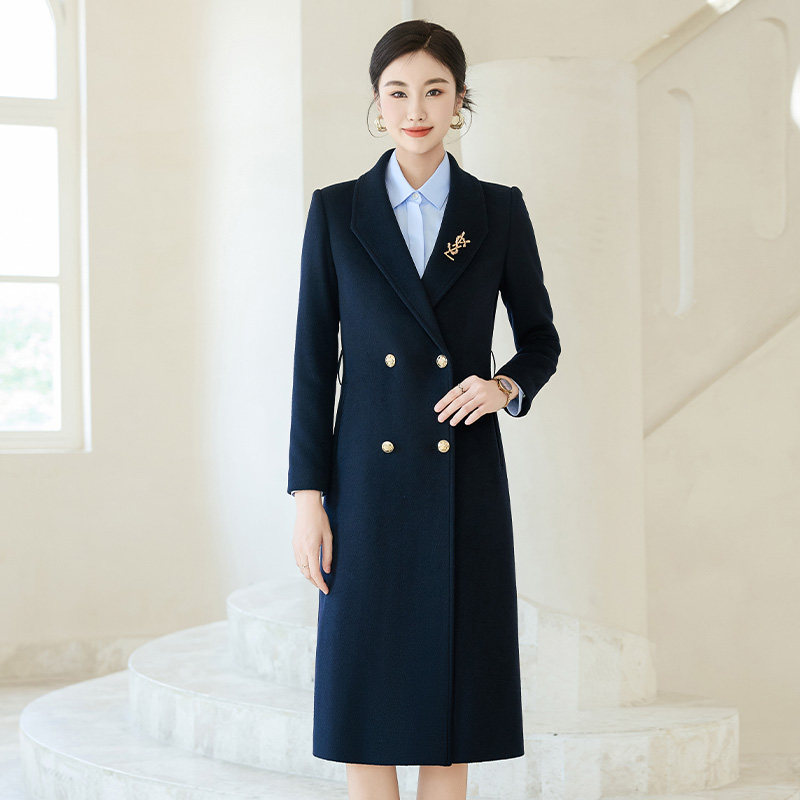工装呢子大衣女高级感羽绒内胆售楼处银行教师置业顾问羊毛呢外套