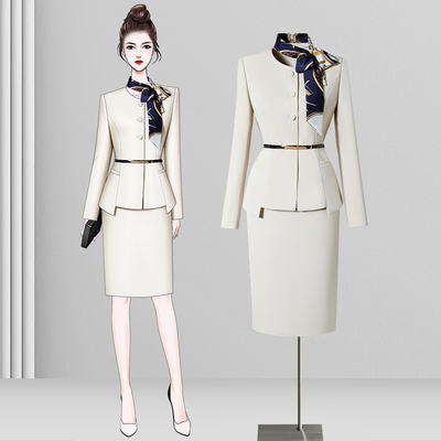 职业西装套装女春秋时尚气质高级感医美前台接待工装美容院工作服