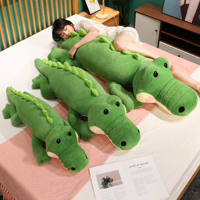 可爱柔软绿色鳄鱼抱枕毛绒玩具